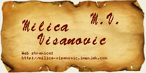 Milica Višanović vizit kartica
